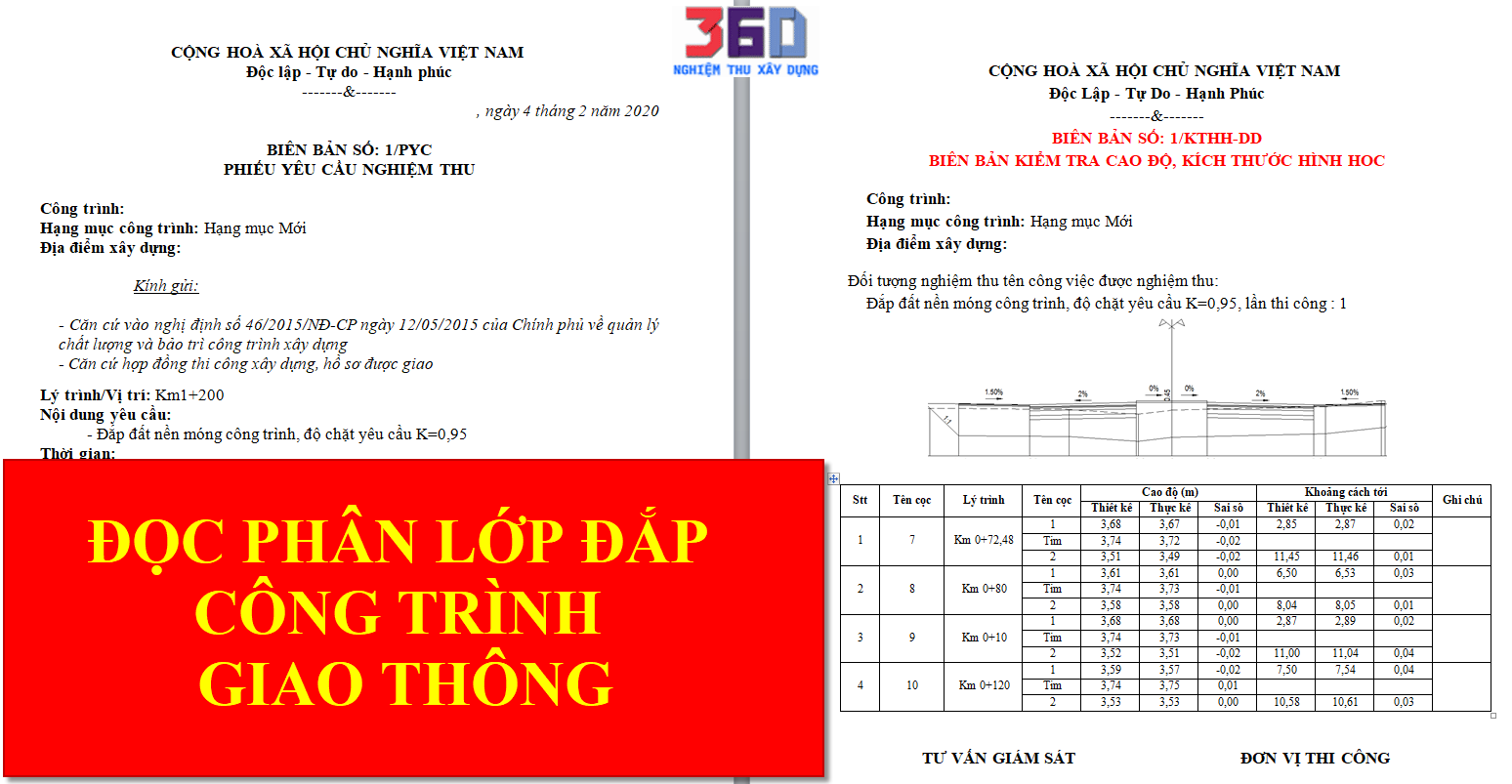 24. Đọc file phân lớp đắp và phân đoạn theo đúng hồ sơ nghiệm thu